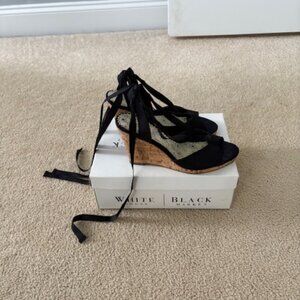 White House Black Market Lace Up Espadrille Shoe, Black & Tan, Women's Size 7.5